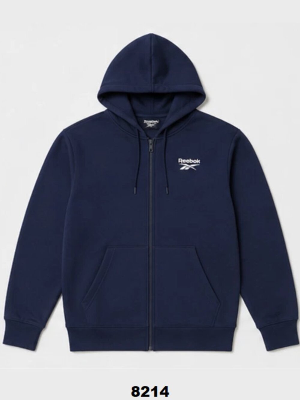 NWT Reebok Mens Large Running Active Fleece Sweatshirt Full Zip Hoodie W/Pockets